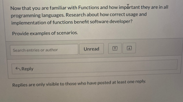 Solved Now that you are familiar with Functions and how | Chegg.com