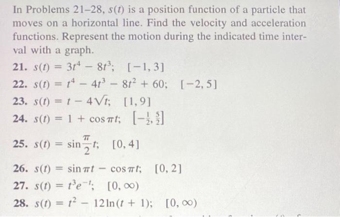 Solved In Problems 21−28,s(t) is a position function of a | Chegg.com