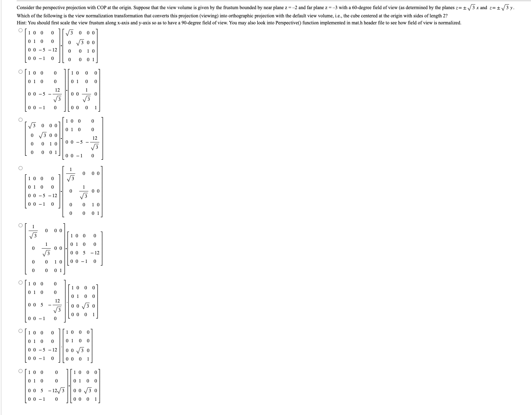 Solved Which of the following is the view normalization | Chegg.com