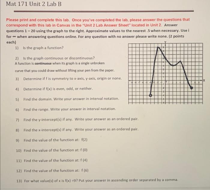 Solved Mat 171 Unit 2 Lab B Please print and complete this | Chegg.com