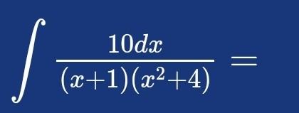 \( \int \frac{10 d x}{(x+1)\left(x^{2}+4\right)}= \)