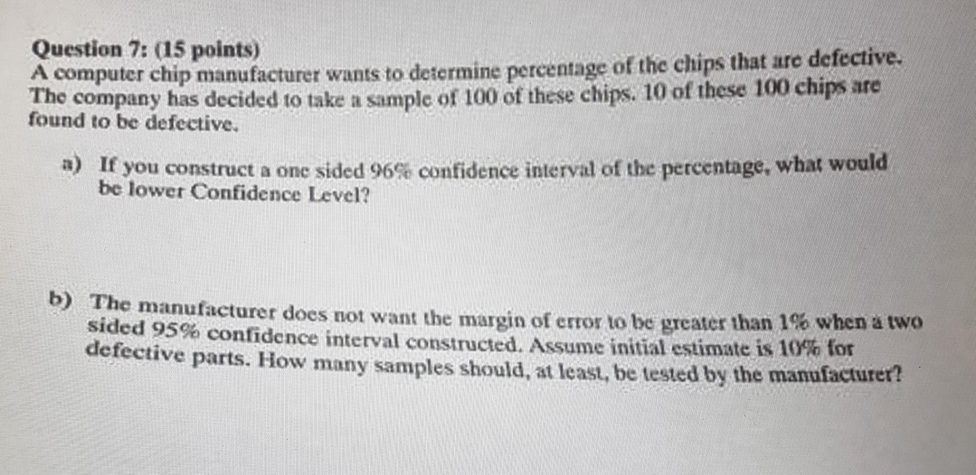 Solved question 7 15 points defective a computer chip chegg