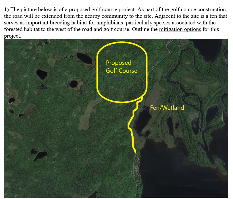 Solved The picture below is of a proposed golf course | Chegg.com