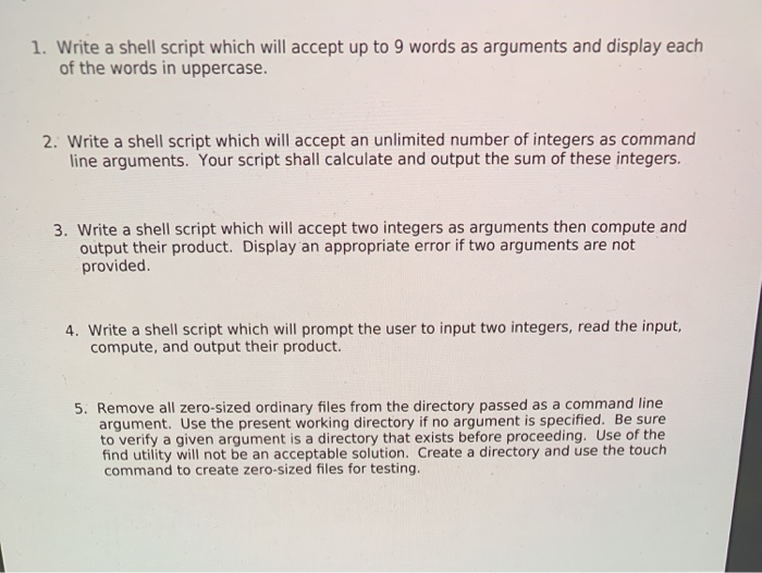 Solved 1. Write a shell script which will accept up to 9 | Chegg.com