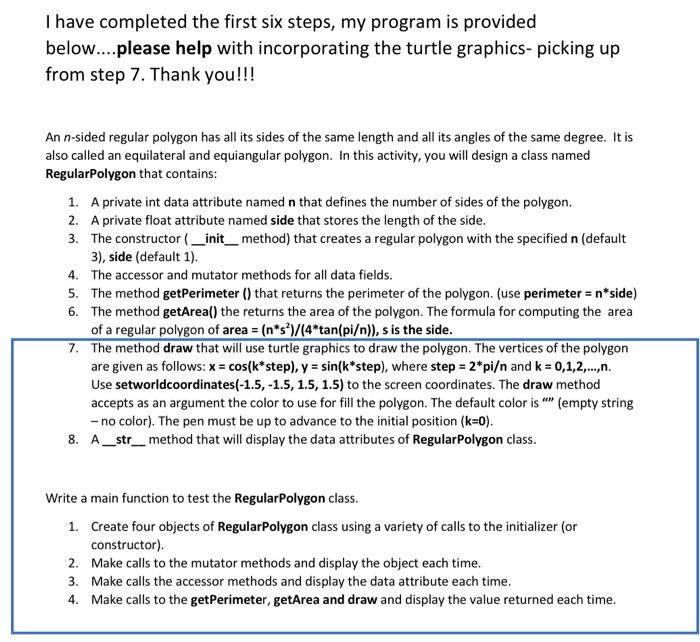 Solved Please help with this Python program!!! I have | Chegg.com