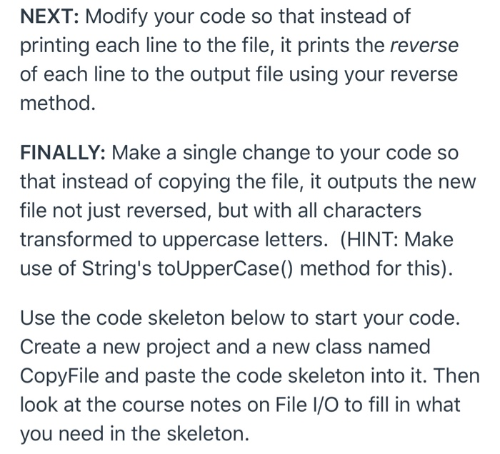 You and your partner will be writing a simple Java | Chegg.com