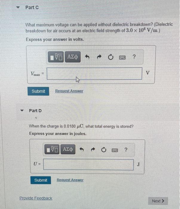 Solved An air capacitor is made from two flat parallel