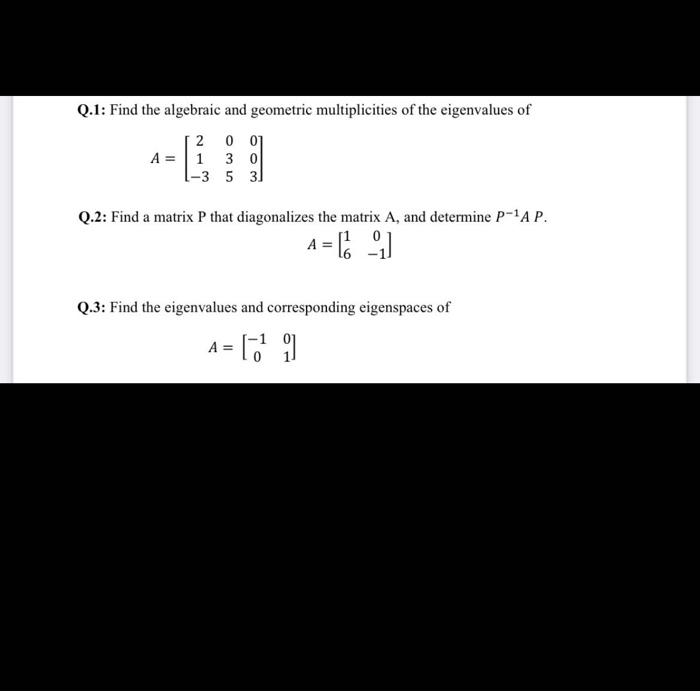 Solved Hw9 4 Algebraic And Geometric Multiplicity Of Chegg Com