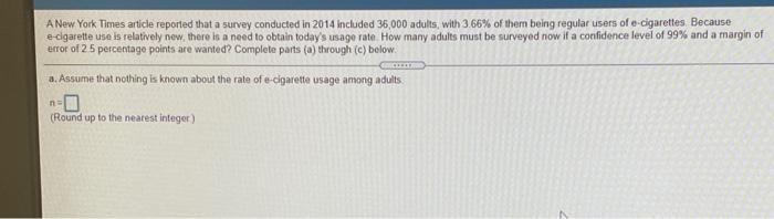 Solved A New York Times Article Reported That A Survey Chegg Com