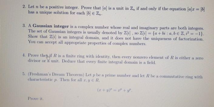 Solved 2. Let n be a positive integer. Prove that (a) is a | Chegg.com