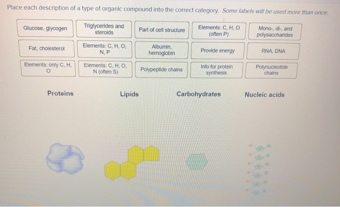 solved-place-each-description-of-a-type-of-organic-compound-chegg