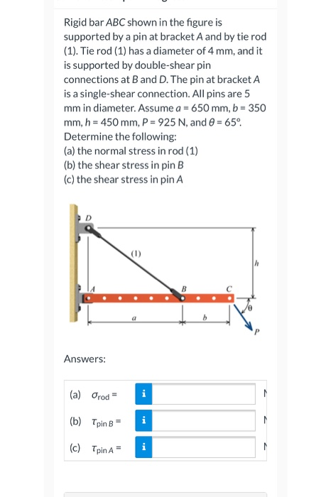 Solved Rigid bar ABC shown in the figure is supported by a | Chegg.com