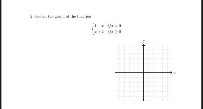 Solved 2. Sketch the graph of the function {1−xx+2 if x