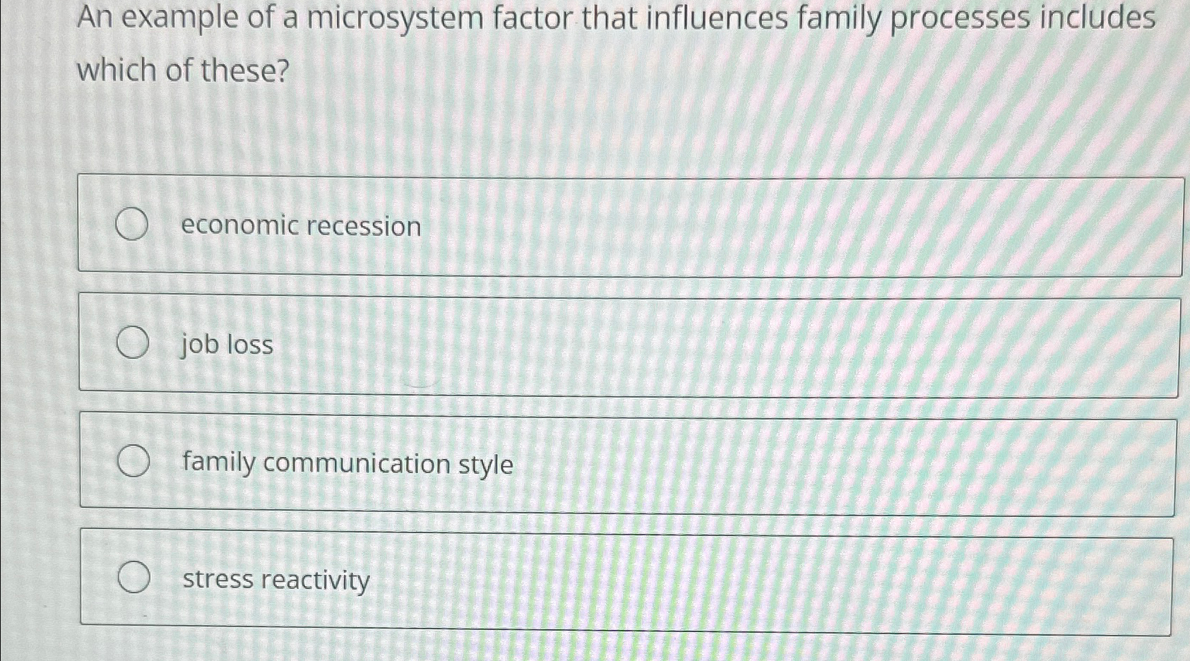 Solved An example of a microsystem factor that influences | Chegg.com