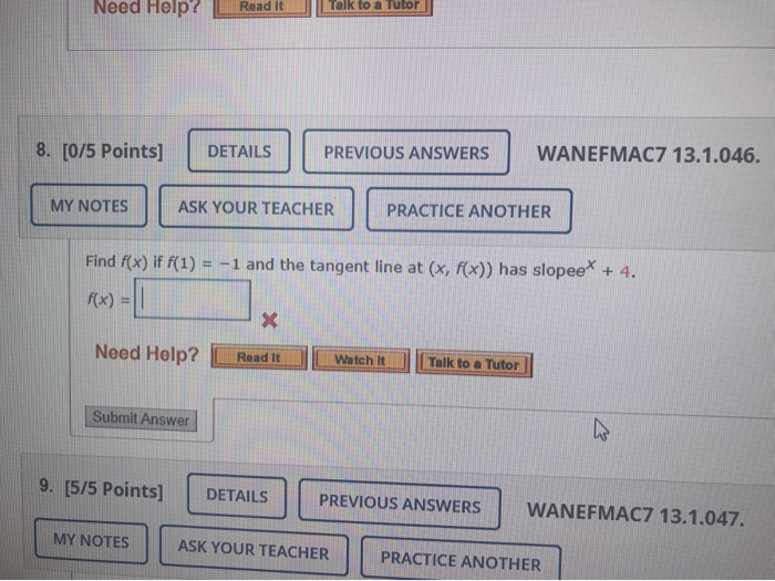 Solved Need Help? Read It Talk to a Tutor 8. [075 Points] | Chegg.com