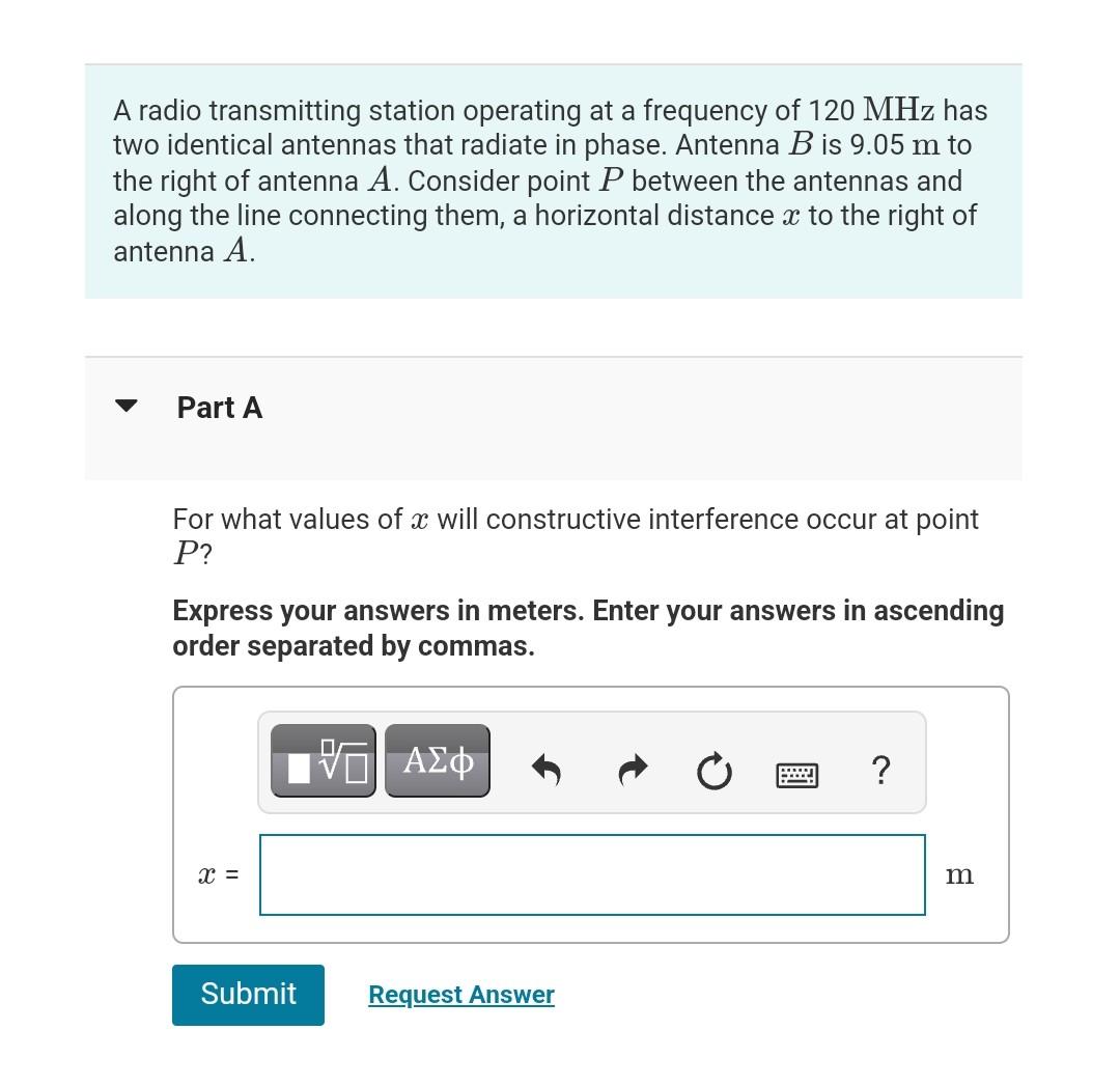 Solved A radio transmitting station operating at a frequency