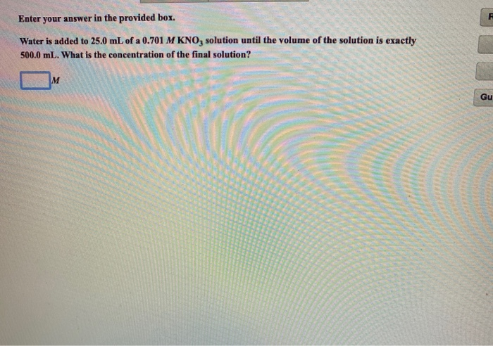 Solved F Enter your answer in the provided box. Water is | Chegg.com