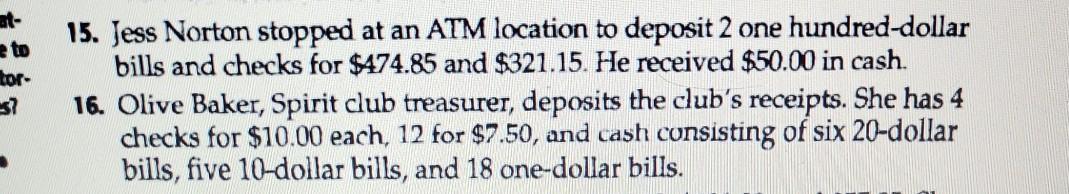 Solved Find the total deposit for Problems 5 through 19. 5. | Chegg.com