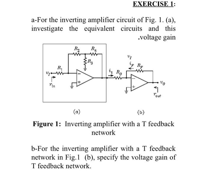 Solved EXERCISE 1: a-For the inverting amplifier circuit of | Chegg.com
