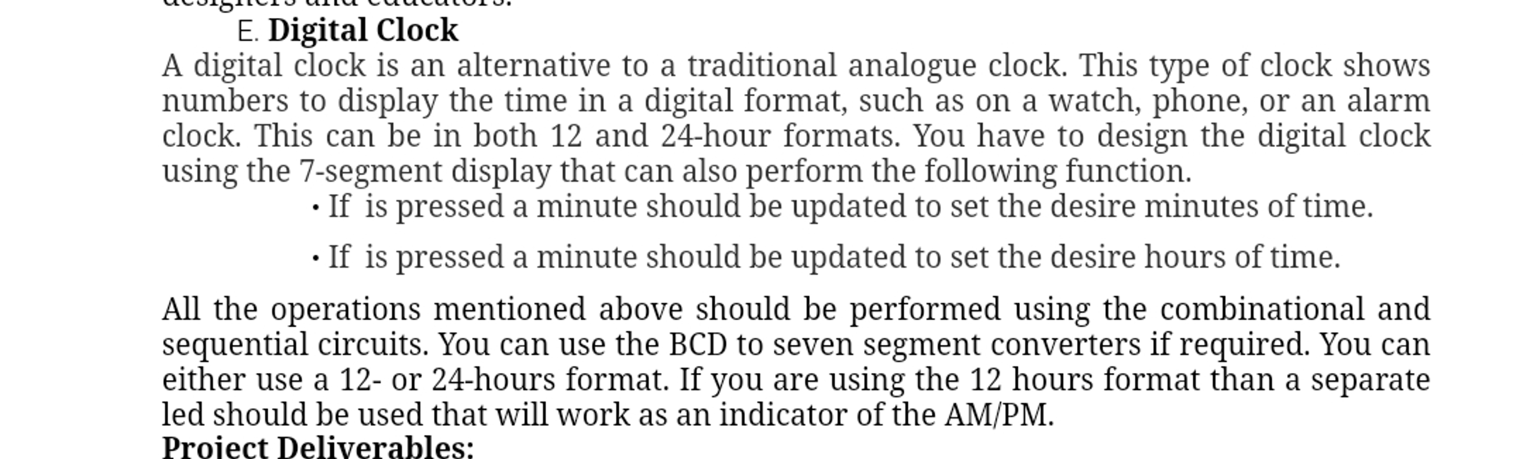Solved E ï Digital Clocka Digital Clock Is An Alternative To Chegg Solved E ï Digital Clocka Digital Clock Is An Alternative To Chegg