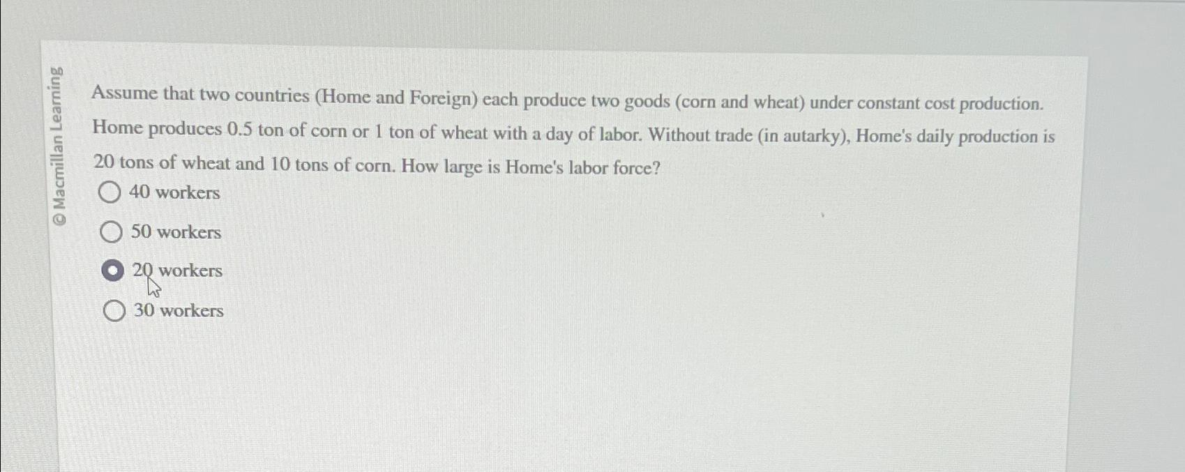 Solved Assume That Two Countries (Home And Foreign) ﻿each | Chegg.com