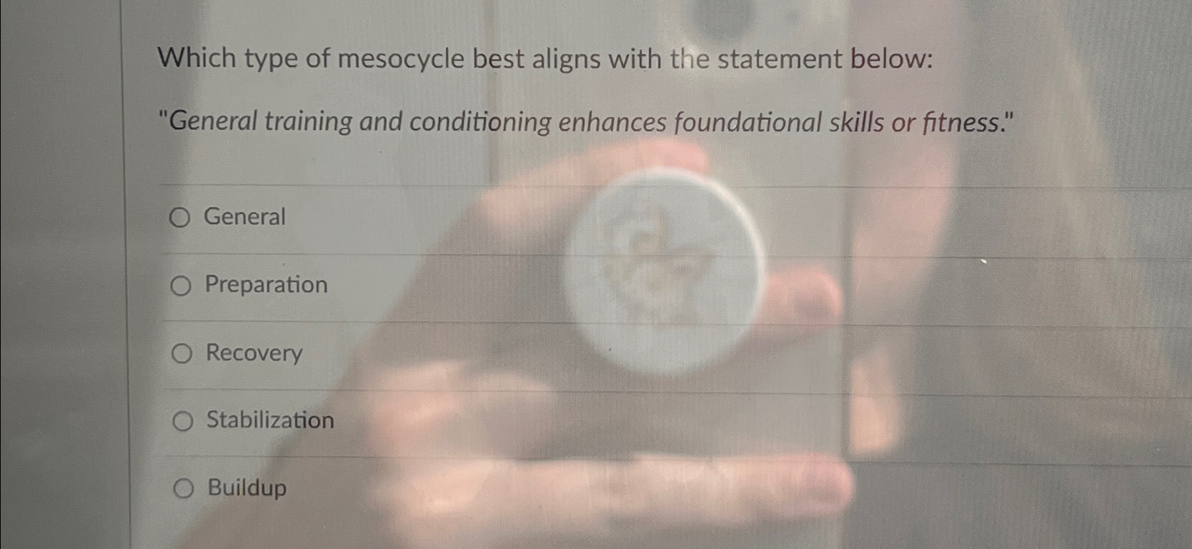 Solved Which type of mesocycle best aligns with the | Chegg.com