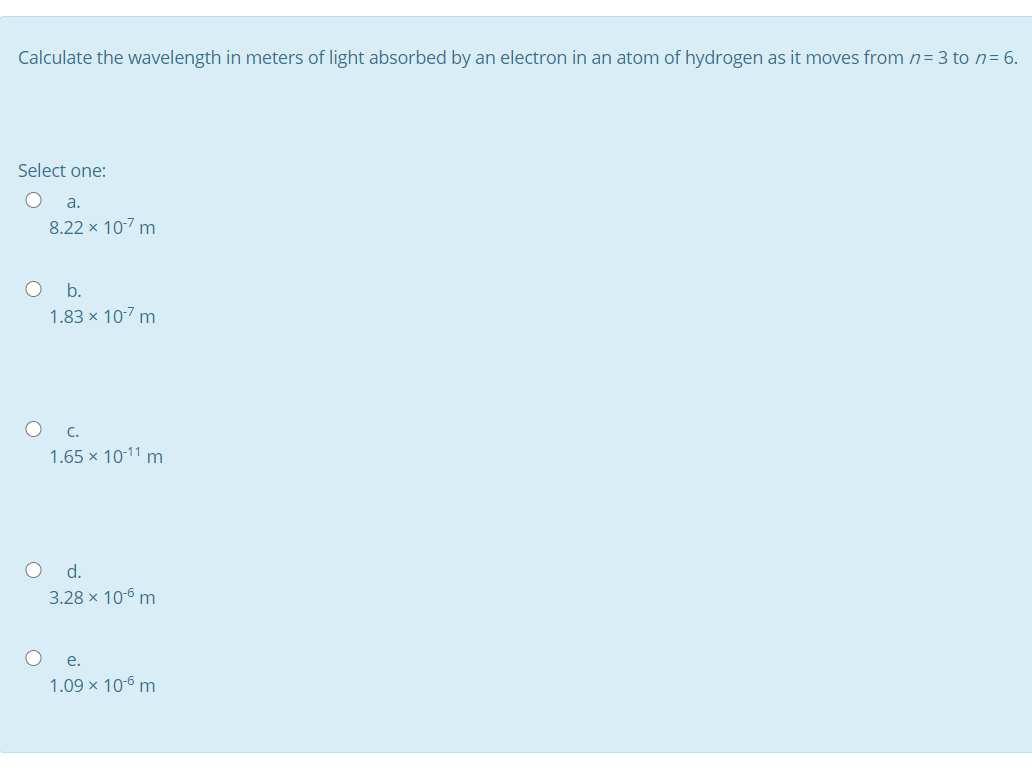 Solved Calculate the wavelength in meters of light absorbed | Chegg.com
