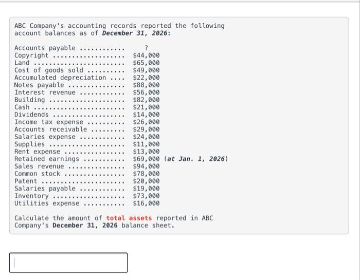 Solved ABC Company s Accounting Records Reported The Chegg