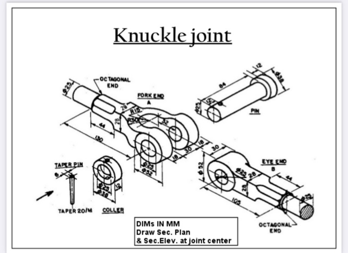 SOLUTION: Machine drawing cotter and knuckle joint specifications -  Studypool