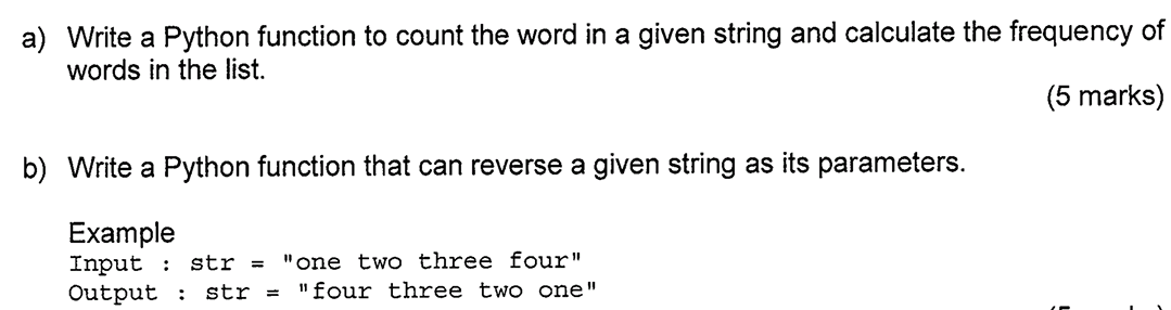 Solved b) Write a Python function that can receive an array | Chegg.com