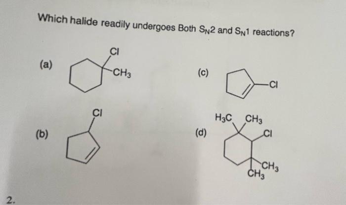 Solved Which halide readily undergoes Both SN2 and SN1 | Chegg.com