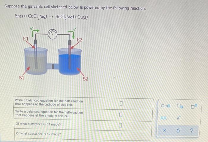 Solved Suppose the galvanic cell sketched below is powered | Chegg.com