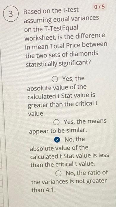 Based on the t-test assuming equal variances on the T-TestEqual worksheet, is the difference in mean Total Price between the 