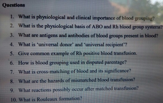 Solved Questions 1. What is physiological and clinical | Chegg.com