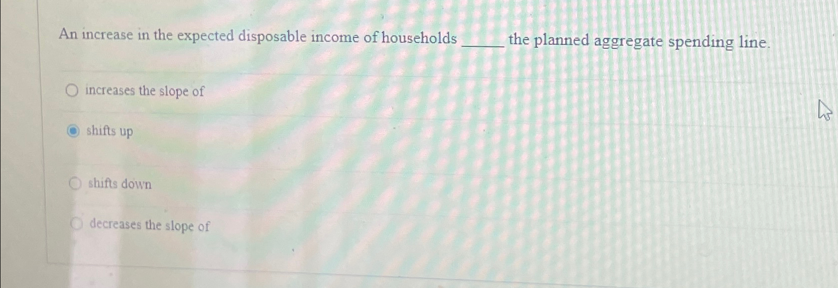 Solved An increase in the expected disposable income of | Chegg.com
