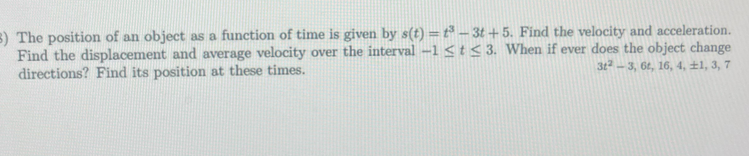 Solved The position of an object as a function of time is | Chegg.com