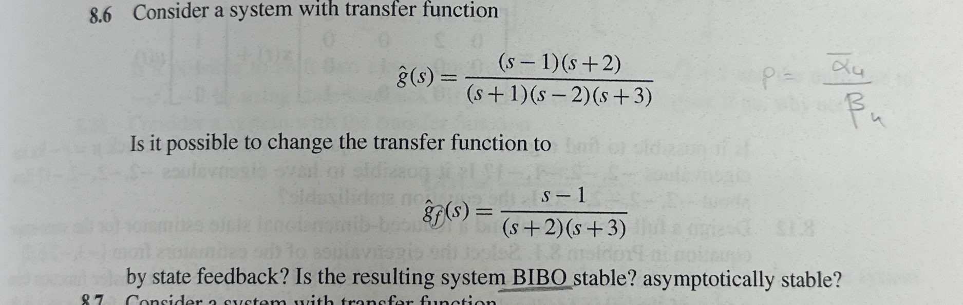 Solved 8.6 ﻿Consider a system with transfer | Chegg.com