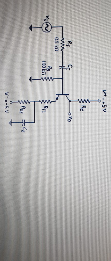 Solved W 5v W Re Rs Ss Ovo Mwy 0 5 K 2 100k Re Rez Ce V Chegg Com