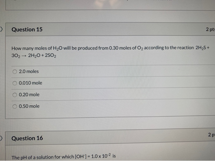 Question 8 What is the volume, in liters, occupied by