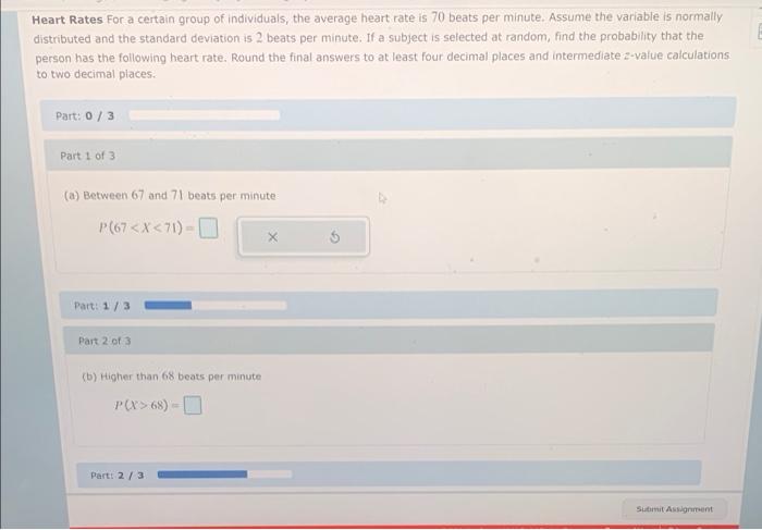 Solved Heart Rates for a certain group of individuals, the | Chegg.com