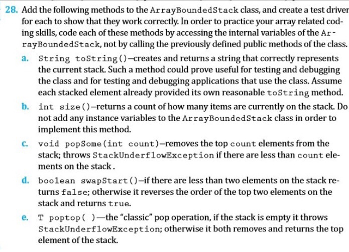 28. Add the following methods to the | Chegg.com
