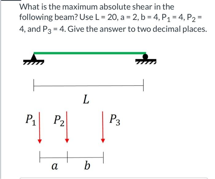 Solved What is the maximum absolute shear in the following | Chegg.com