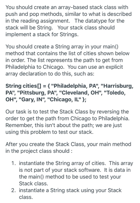 Solved You should create an array-based stack class with | Chegg.com
