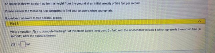 Solved An object is thrown straight up from a height from | Chegg.com