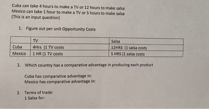 How To Calculate Comparative Advantage Input