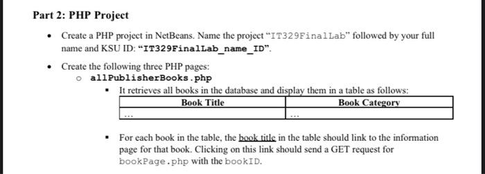 Solved Part 2: PHP Project • Create a PHP project in | Chegg.com