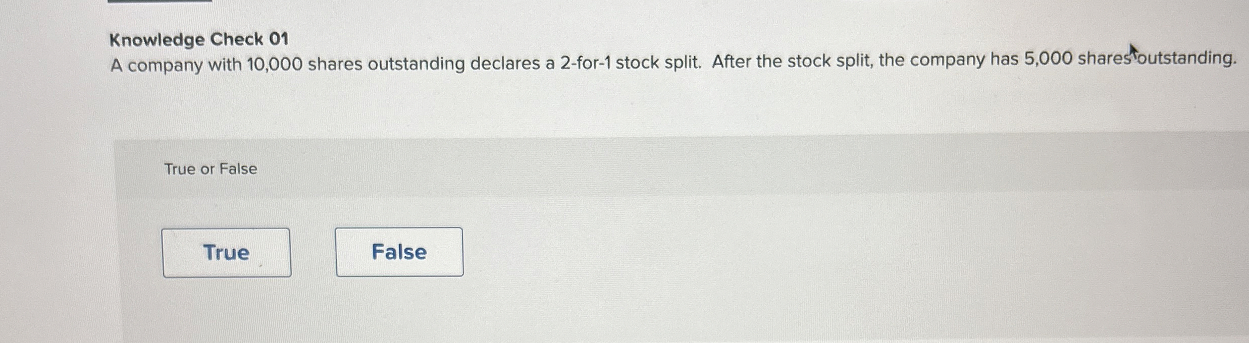 Solved Knowledge Check 01A company with 10,000 ﻿shares | Chegg.com