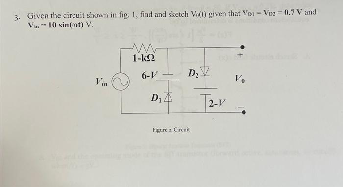 Solved 3. Given the circuit shown in fig. 1, find and sketch | Chegg.com