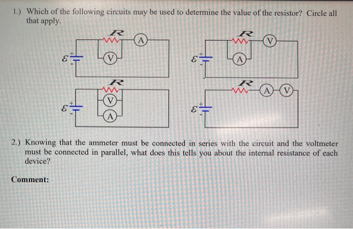 Solved 1.) Which of the following circuits may be used to | Chegg.com
