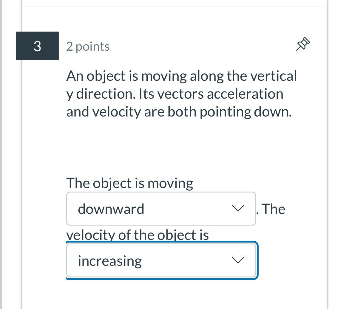 Solved 32 ﻿pointsAn object is moving along the vertical y | Chegg.com